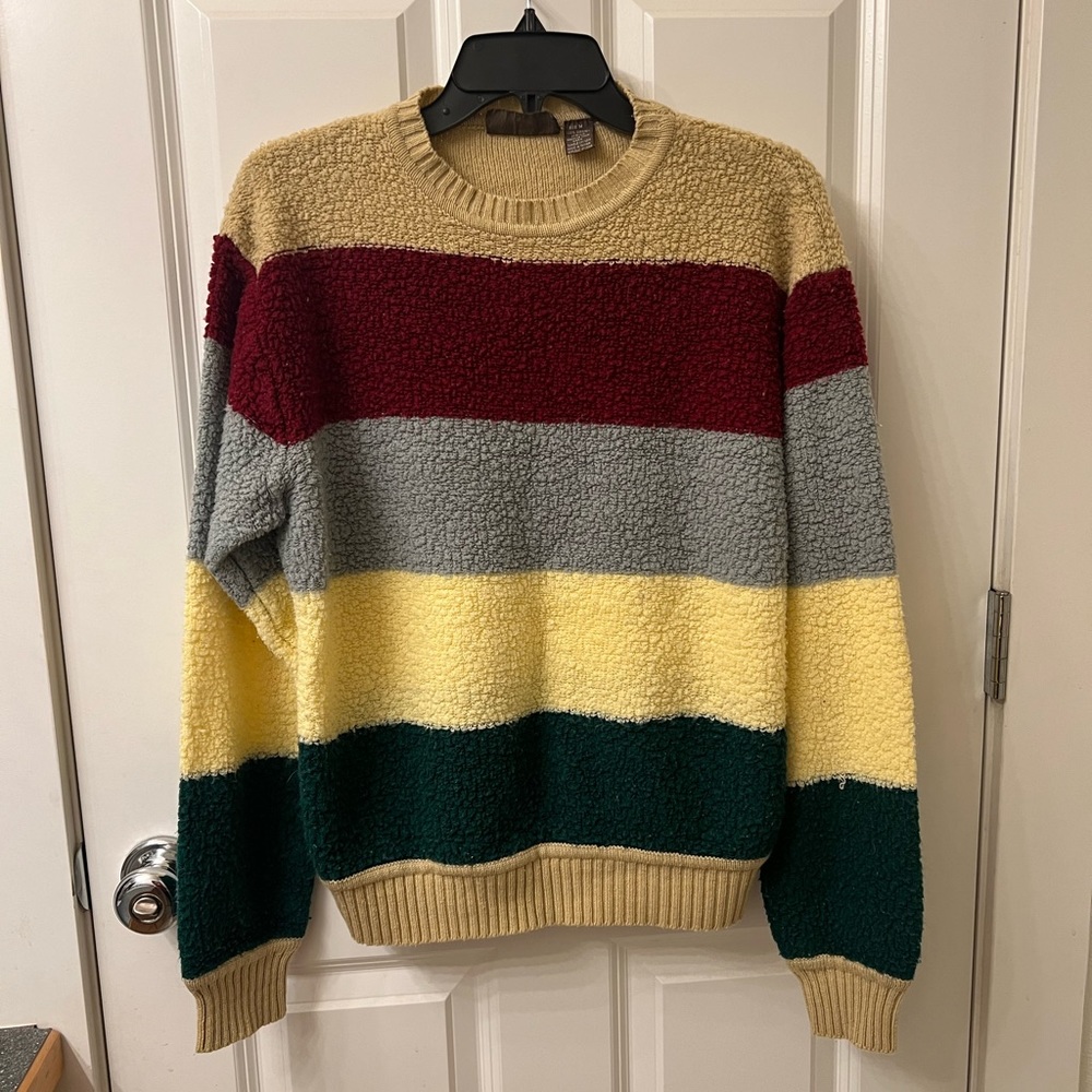 Vintage Brian MacNeil Knitted Boucle Sweater in Rugby Stripe